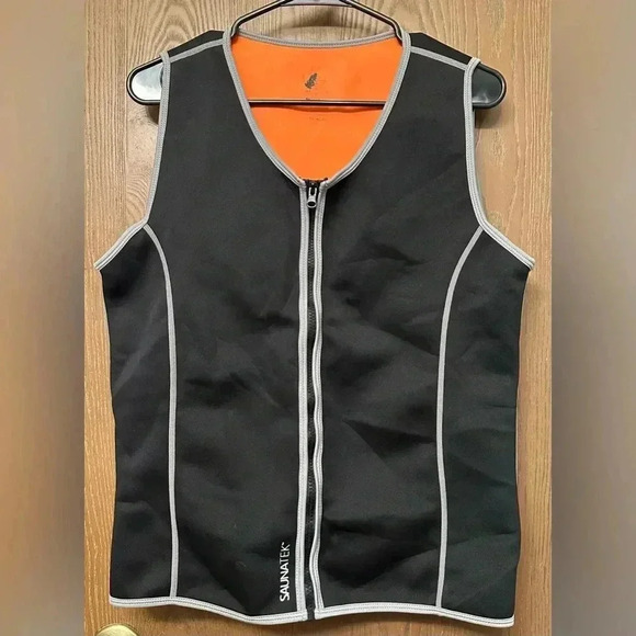 SaunaTek Men's Neoprene Slimming Vest Black Size XL - Picture 1 of 7